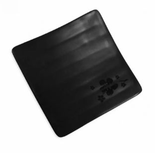 Prato Quad Oriental Melamina 14x14cm Pret... Prato Quad Oriental Melamina 14x14cm Pret...