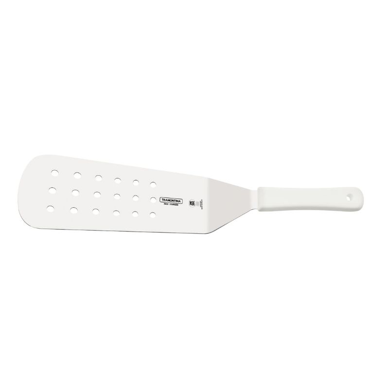Espátula Fritura Furada Aço Inox Cabo Bra... Espátula Fritura Furada Aço Inox Cabo Bra...
