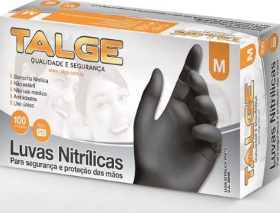Luva Nitrílica Descartável Preta Tamanho ... Luva Nitrílica Descartável Preta Tamanho ...