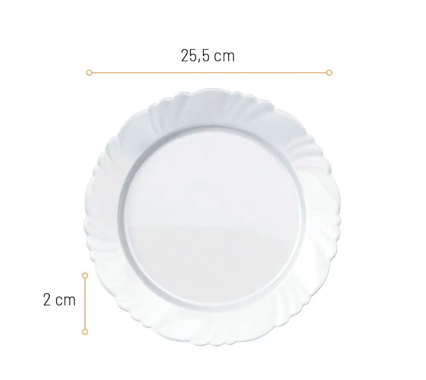 Prato Raso Vidro Pétala 25,5cm Caixa com ... Prato Raso Vidro Pétala 25,5cm Caixa com ...