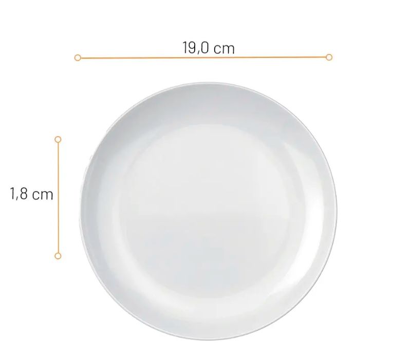 Prato Sobremesa Blanc 19cm Caixa com 24 N... Prato Sobremesa Blanc 19cm Caixa com 24 N...