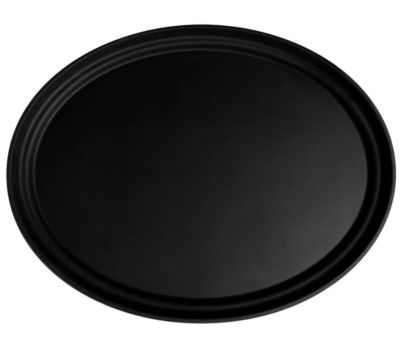 Bandeja Oval Antiderrapante 56x68cm Preta...