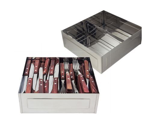 Porta Talheres 2 Div Inox 24x22x8cm ALS_263