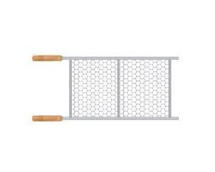 Grelha Reforcada Inox C Madeira 30x50cm A... Grelha Reforcada Inox C Madeira 30x50cm A...