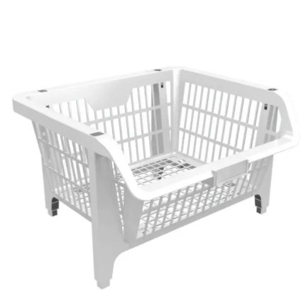 Cesta Expositora Plástica Branca 34x43x26...