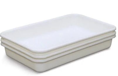 Bandeja Plástica Branca 44x28x8cm 7 Litro... Bandeja Plástica Branca 44x28x8cm 7 Litro...