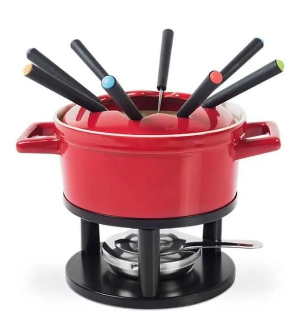 Fondue Chocol Carne Ceram Verm 13pcs BNX_... Fondue Chocol Carne Ceram Verm 13pcs BNX_...