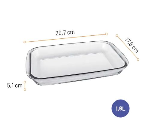Assadeira Retangular Pequena de Vidro 30x...