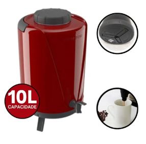 Botijão Térmico Arezzo 10 Litros Vermelho...