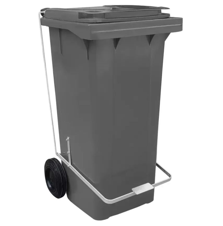 Lixeira Contentora com Pedal 120L Cinza U... Lixeira Contentora com Pedal 120L Cinza U...