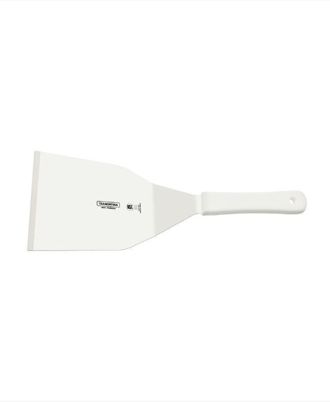 Espátula Fritura Larga Aço Inox Cabo Bran... Espátula Fritura Larga Aço Inox Cabo Bran...