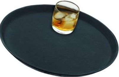 Bandeja Antiderrapante Redonda 40cm Preta...