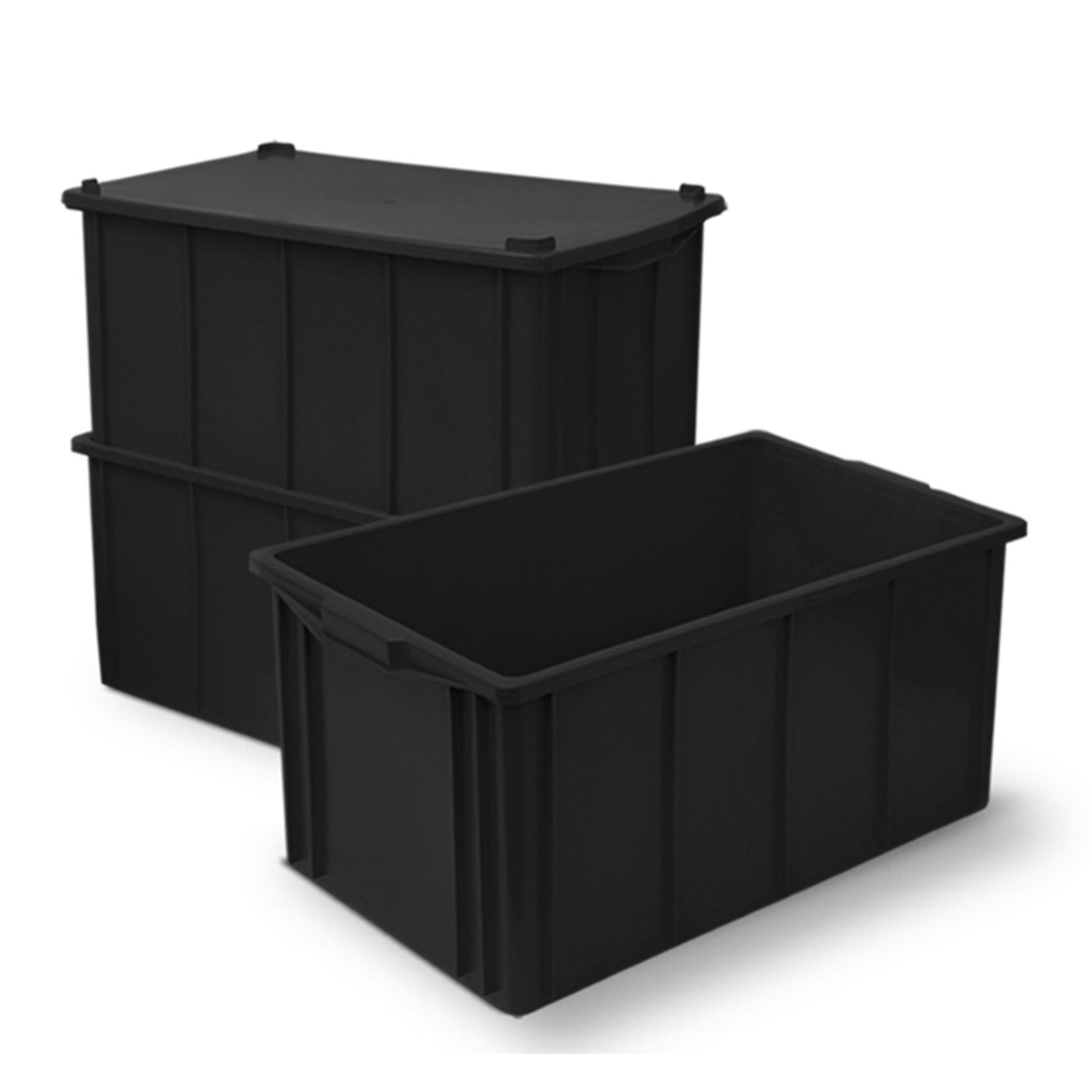 Caixa Plástica Fechada 61 Litros 60x38x30...