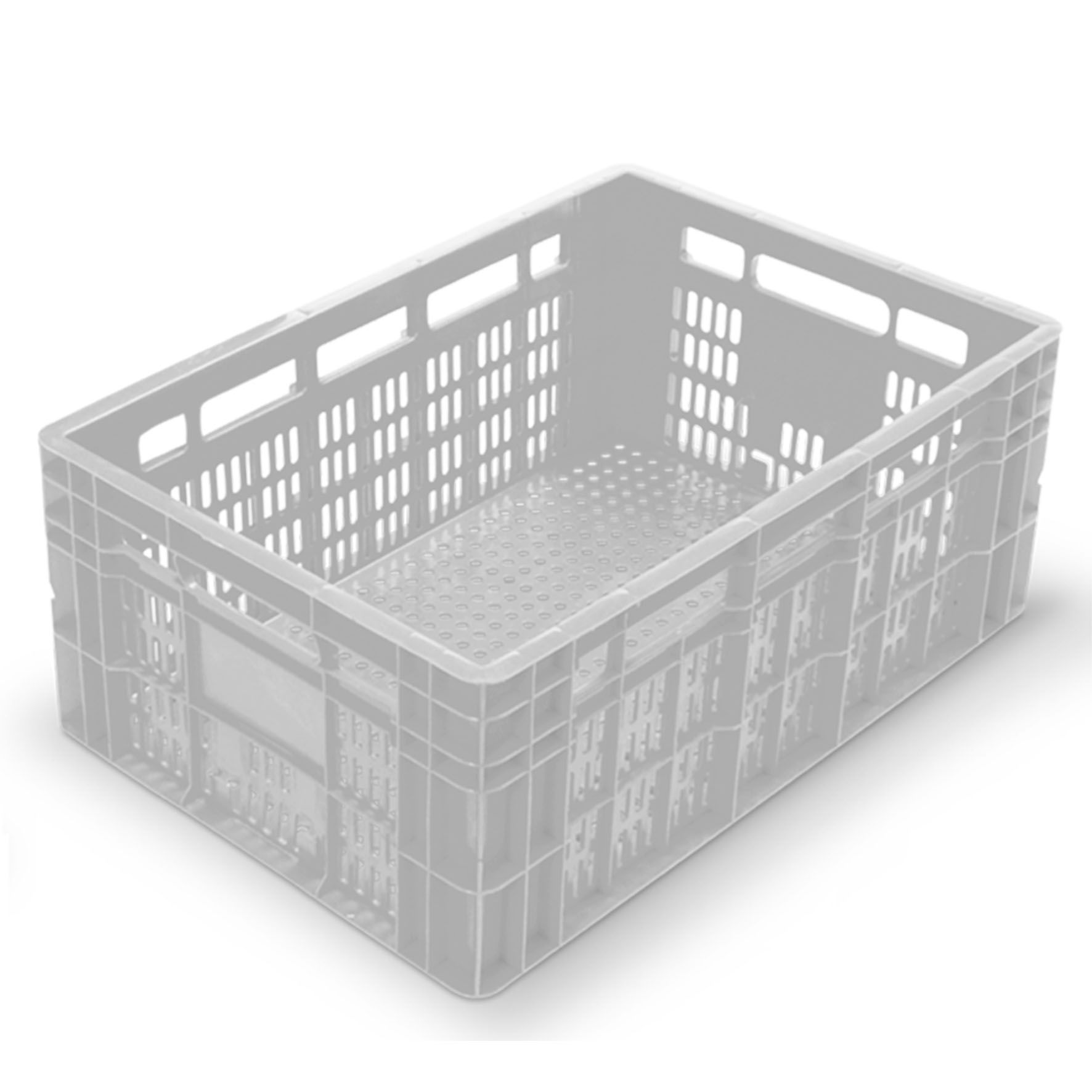 Caixa Plast Mult Vazada 60x40x23cm Bca BL... Caixa Plast Mult Vazada 60x40x23cm Bca BL...