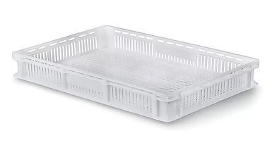 Caixa Plástica Vazada 60x40x8cm Branca Me...