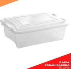 Caixa Organizadora Plástica 30 Litros 58x... Caixa Organizadora Plástica 30 Litros 58x...