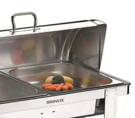 Rechaud Chaf Dish com Fogareiro 1/2 Brino... Rechaud Chaf Dish com Fogareiro 1/2 Brino...