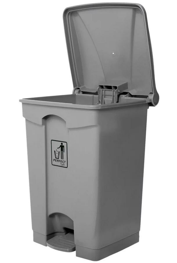 Lixeira Quadra com Pedal 50 Litros Cinza ... Lixeira Quadra com Pedal 50 Litros Cinza ...