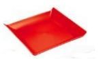 Prato Quadrado Plástico 20,5cm Vermelho C...