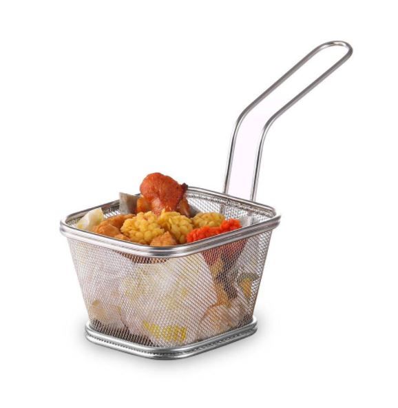 Cestinha Para Porções Inox Quadrada 10x6c...