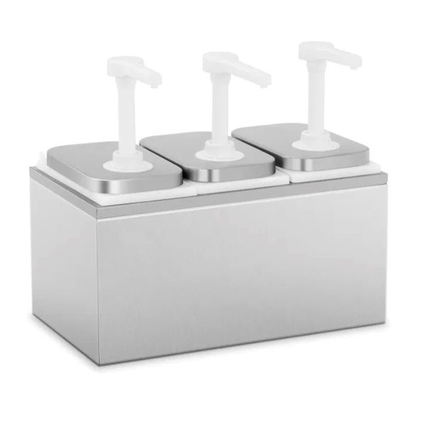 Dispenser 3 Molhos Inox (2L cada) SV0 DHM... Dispenser 3 Molhos Inox (2L cada) SV0 DHM...