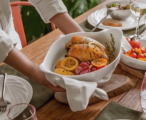 Assadeira Refratária Oval Média Opaline 2...