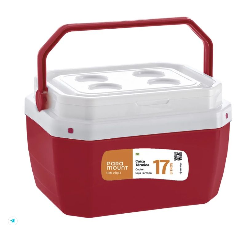 Caixa Térmica 17 Litros Vermelha Paramoun...