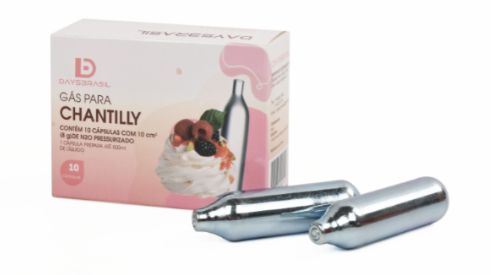 Gás para Chantilly Cápsula Caixa com 10 U... Gás para Chantilly Cápsula Caixa com 10 U...