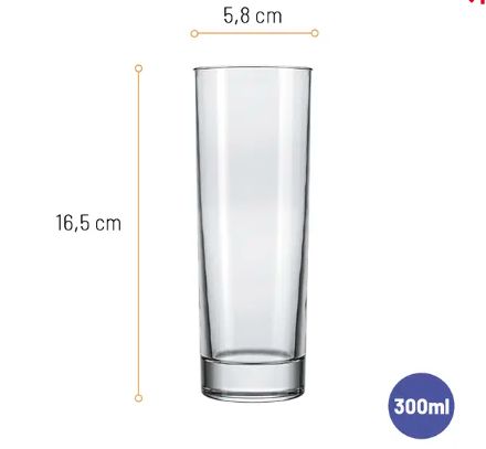 Copo Brooklyn Tubo Long Drink 300ml Caixa... Copo Brooklyn Tubo Long Drink 300ml Caixa...