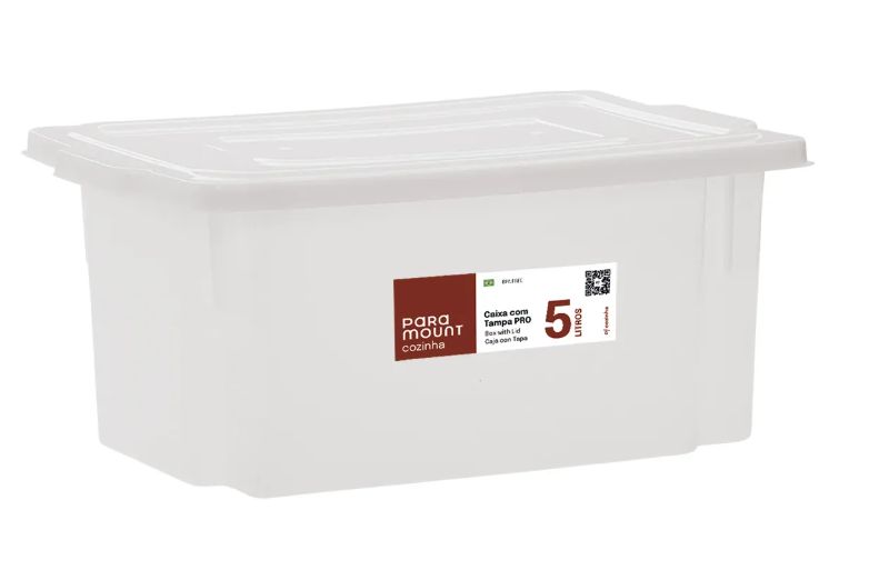 Caixa Plástica com Tampa 5 Litros 34x16x1... Caixa Plástica com Tampa 5 Litros 34x16x1...