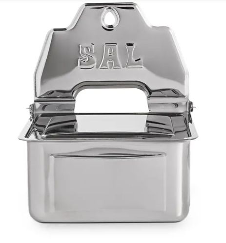 Saleiro de Parede Inox 660g Suprema Brino... Saleiro de Parede Inox 660g Suprema Brino...