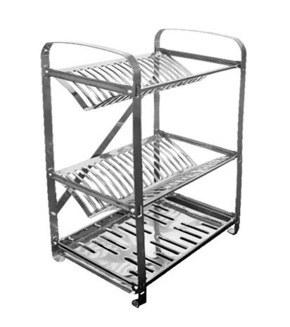 Escorredor de Pratos em Inox para 32 Unid...