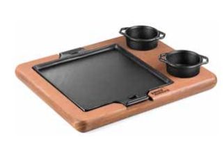 Tabua/Chapa Picanha 22x22cm C/2 Molheiras... Tabua/Chapa Picanha 22x22cm C/2 Molheiras...