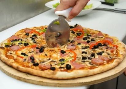 Cortador Pizza Aço Inox Cabo Branco 10cm ... Cortador Pizza Aço Inox Cabo Branco 10cm ...