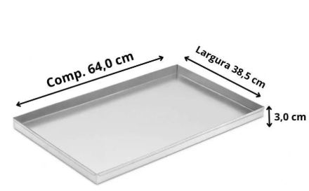 Assadeira Industrial Alumínio 64x38x3cm A...