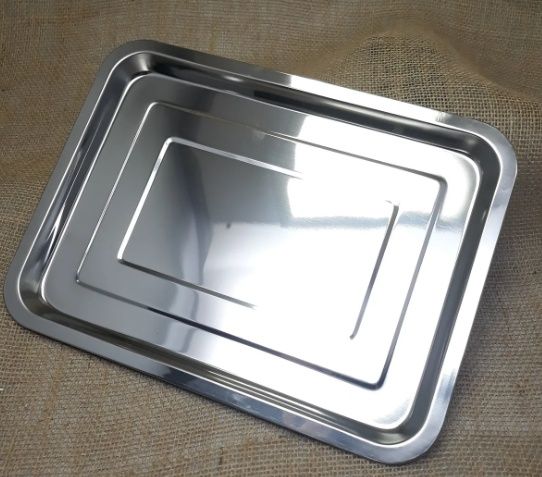 Bandeja Inox Retangular 36x27cm Kehome Re... Bandeja Inox Retangular 36x27cm Kehome Re...