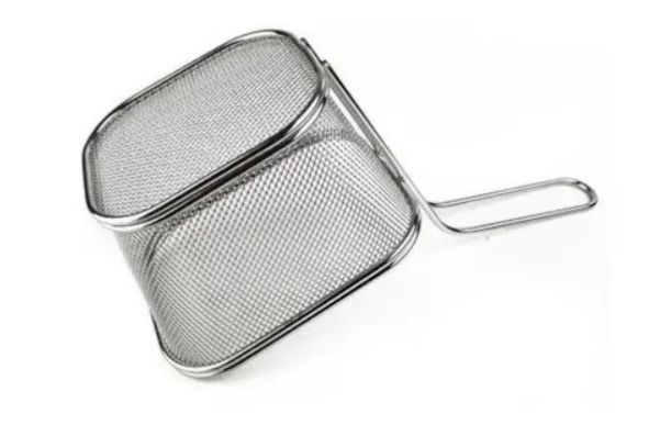 Cestinha Para Porções Inox Quadrada 10x6c... Cestinha Para Porções Inox Quadrada 10x6c...