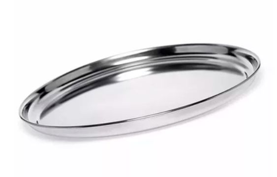 Bandeja Redonda Inox Garçom Reforçada 45c...