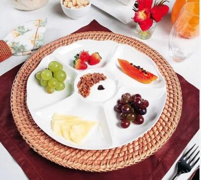 Petisqueira Porcelana 5 Divisórias 28cm O... Petisqueira Porcelana 5 Divisórias 28cm O...