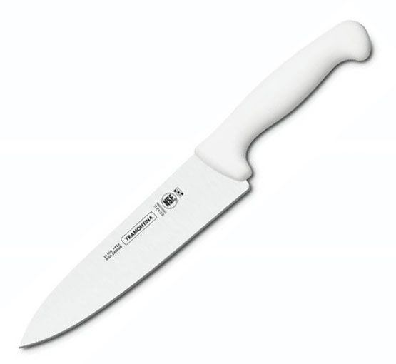 Faca Cozinha Inox 8 Polegadas Cabo Branco... Faca Cozinha Inox 8 Polegadas Cabo Branco...