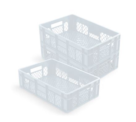 Caixa Plast Mult Vazada 60x40x15cm Bca BL... Caixa Plast Mult Vazada 60x40x15cm Bca BL...
