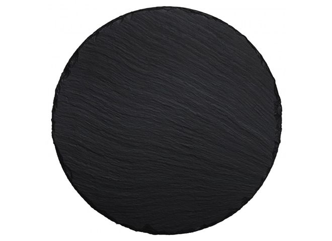 Placa Ardosia Redonda 25cm Pto OXF_69595 Placa Ardosia Redonda 25cm Pto OXF_69595
