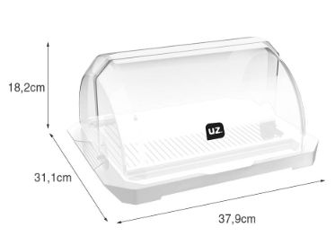 Porta-Pão Premium Acrílico 37x31x18cm Bra... Porta-Pão Premium Acrílico 37x31x18cm Bra...