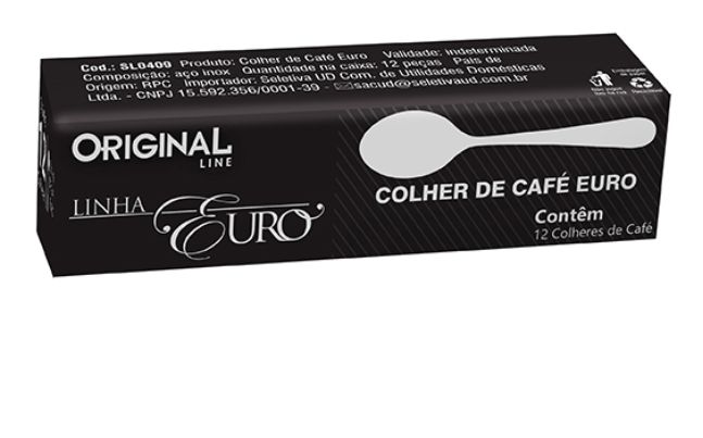 Colher de Café Inox Euro Caixa com 12 Ori...