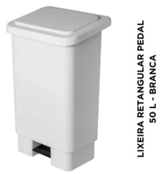 Lixeira Retangular com Pedal 50 Litros Br... Lixeira Retangular com Pedal 50 Litros Br...