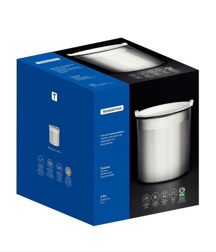 Pote Molheira Aço Inox com Tampa Plástica... Pote Molheira Aço Inox com Tampa Plástica...