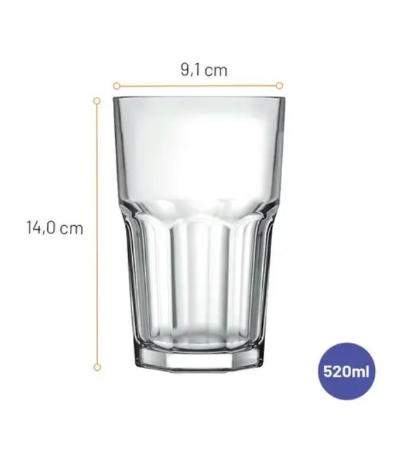 Copo Long Drink Bristol 520ml Caixa com 1... Copo Long Drink Bristol 520ml Caixa com 1...