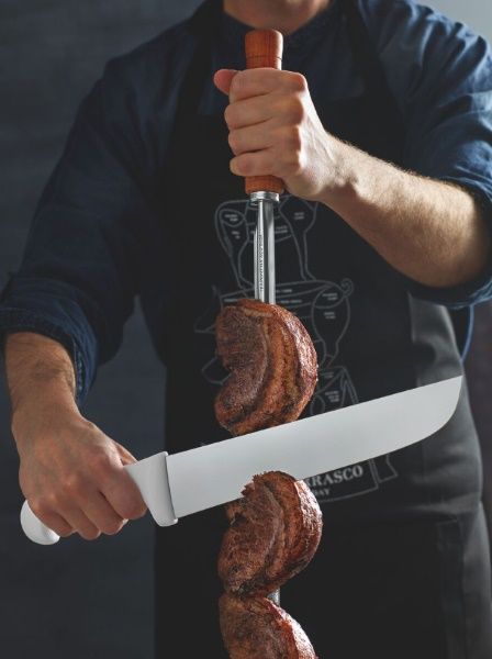 Faca de Cozinha 12 Pol Cabo Branco Passad... Faca de Cozinha 12 Pol Cabo Branco Passad...
