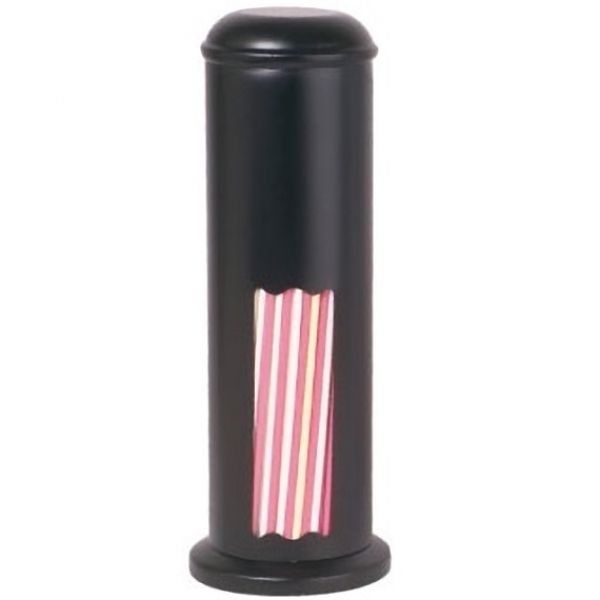 Porta Canudo Redondo Preto em Inox Globo