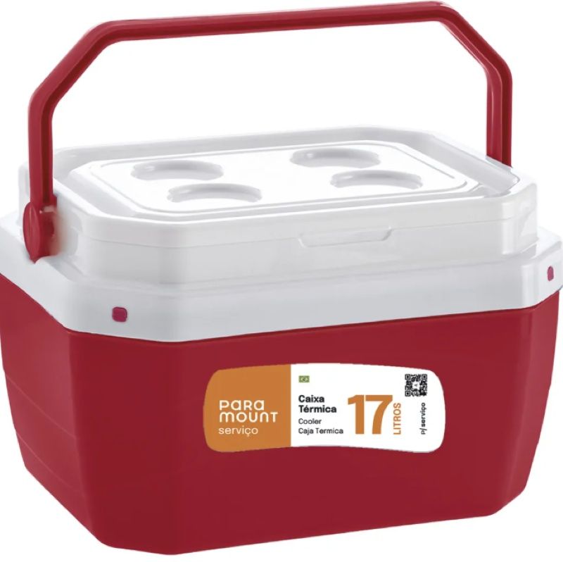 Caixa Térmica 17 Litros Vermelha Paramoun...
